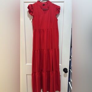 SHEIN Red Maxi dress with Ruffle Details